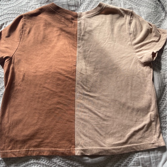 two-color short blouse, semi-new, round neck - Picture 3 of 3